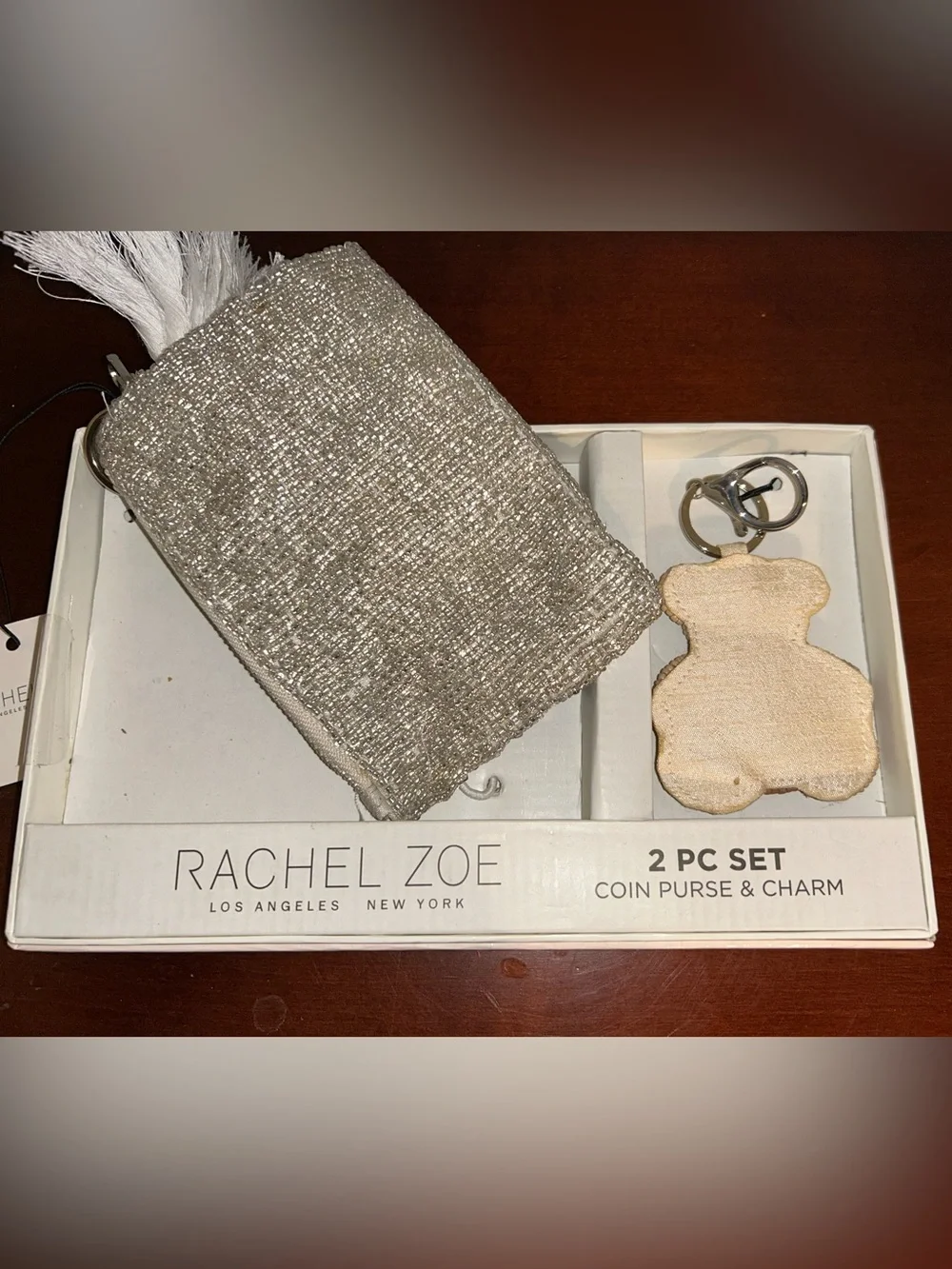 NIB Rachel Zoe Beaded Coin Purse & Charm Sets